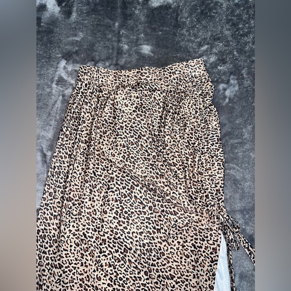 Cheetah Drawstring Ruched Skirt - Picture 3 of 5